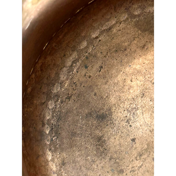 Turkish Hammered VTG Copper Pot Dovetail Seams Rolled Edge Forged Handles RARE - Picture 13 of 15